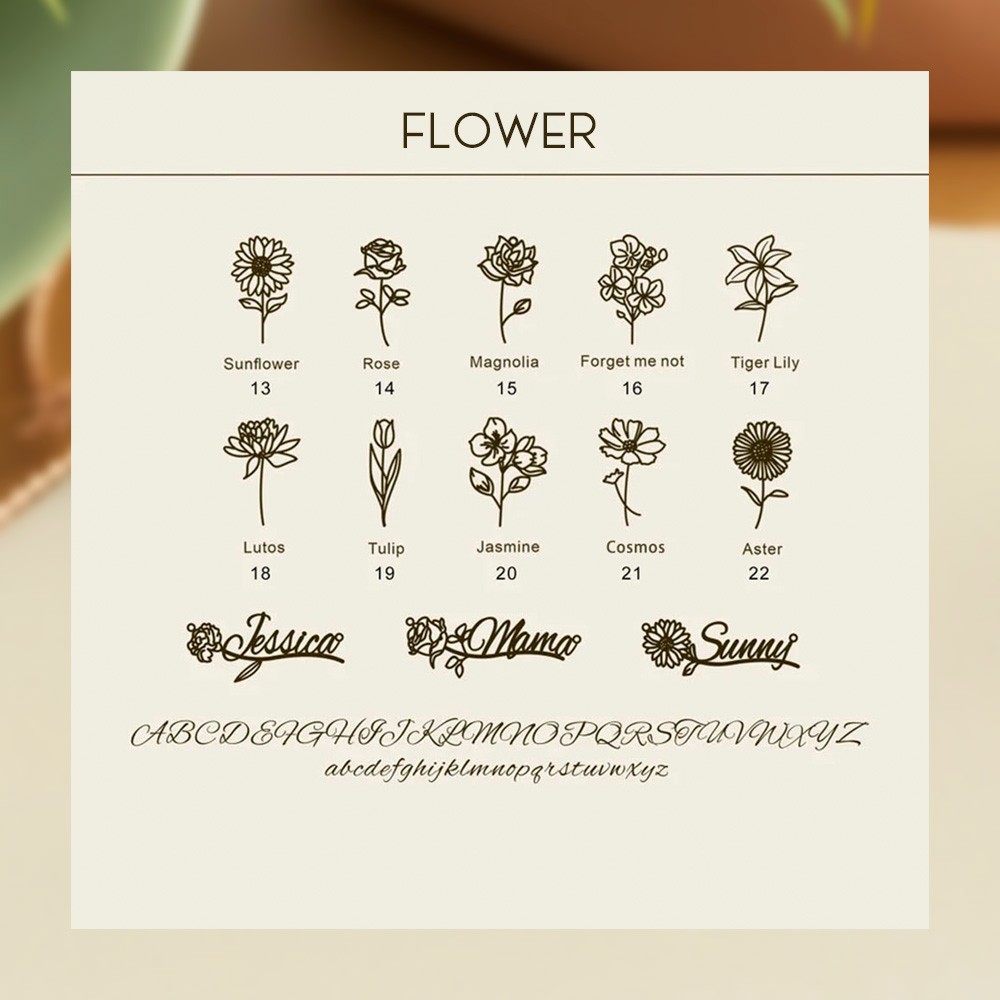 Collier de fleur de naissance personnalisé, collier de résine de fleur