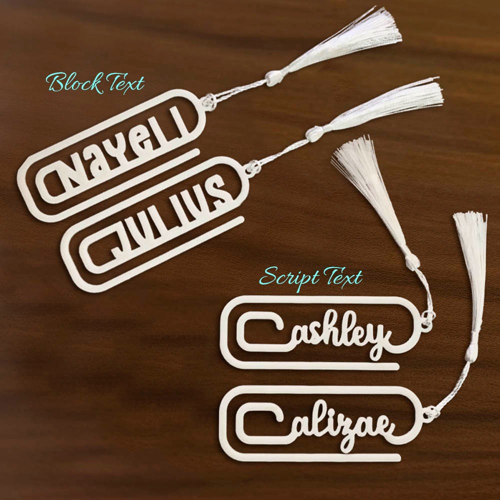 Aangepaste naam 3D bladwijzer met kwastje, gepersonaliseerde creatieve