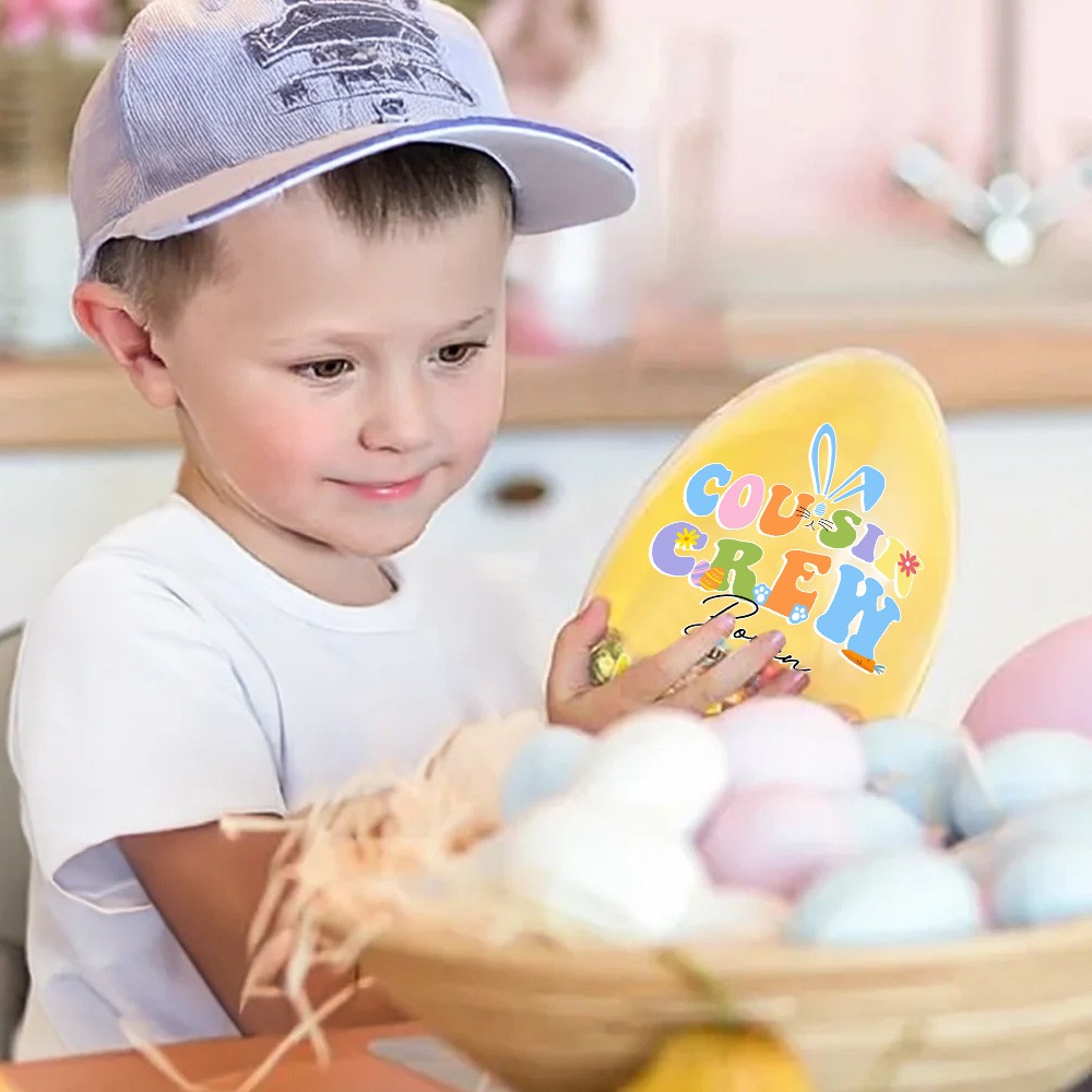 Personalized Cousin Crew Easter Eggs Custom Name, Multicolor Easter Egg for Family and Kids, Unique Holiday Gift for Easter Celebration