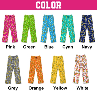 Personalized Candy Baseball Pajama Pants with Name & Number, Fun Sports Lounge Sleepwear, Soft Relax Fit, Gift for Baseball Fans/Sports Players