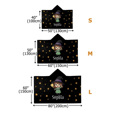 Custom Name Halloween Hooded Blanket, Cozy Wearable Throw with Fun Spooky Designs, Festival Gift for Friends/Family/Kids