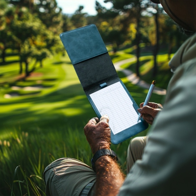 Personalisierter Golf Scorecard-Halter aus Leder mit Multicolor, Golf Yardage Book Cover mit individuellem Namen, Golf-Zubehör, Geschenk für Golfer/Papa/Bräutigam