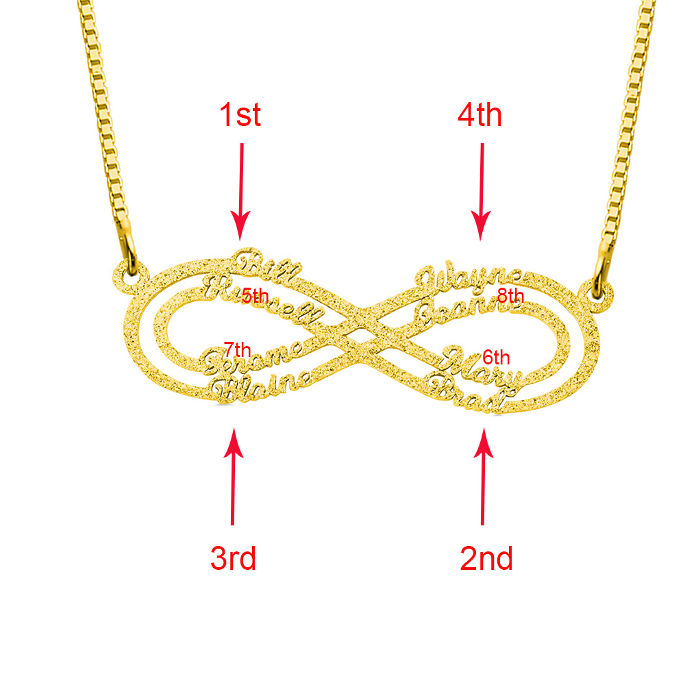 Personalized Sparkling Infinity Name Necklace in Gold