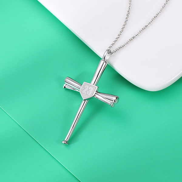 Nofade Silver Boys Mens Baseball Cross Necklace, 925 Sterling Silver  Baseball Bats Athletes Cross Pendant Necklaces Jewelry Gifts for Men Women  | Amazon.com