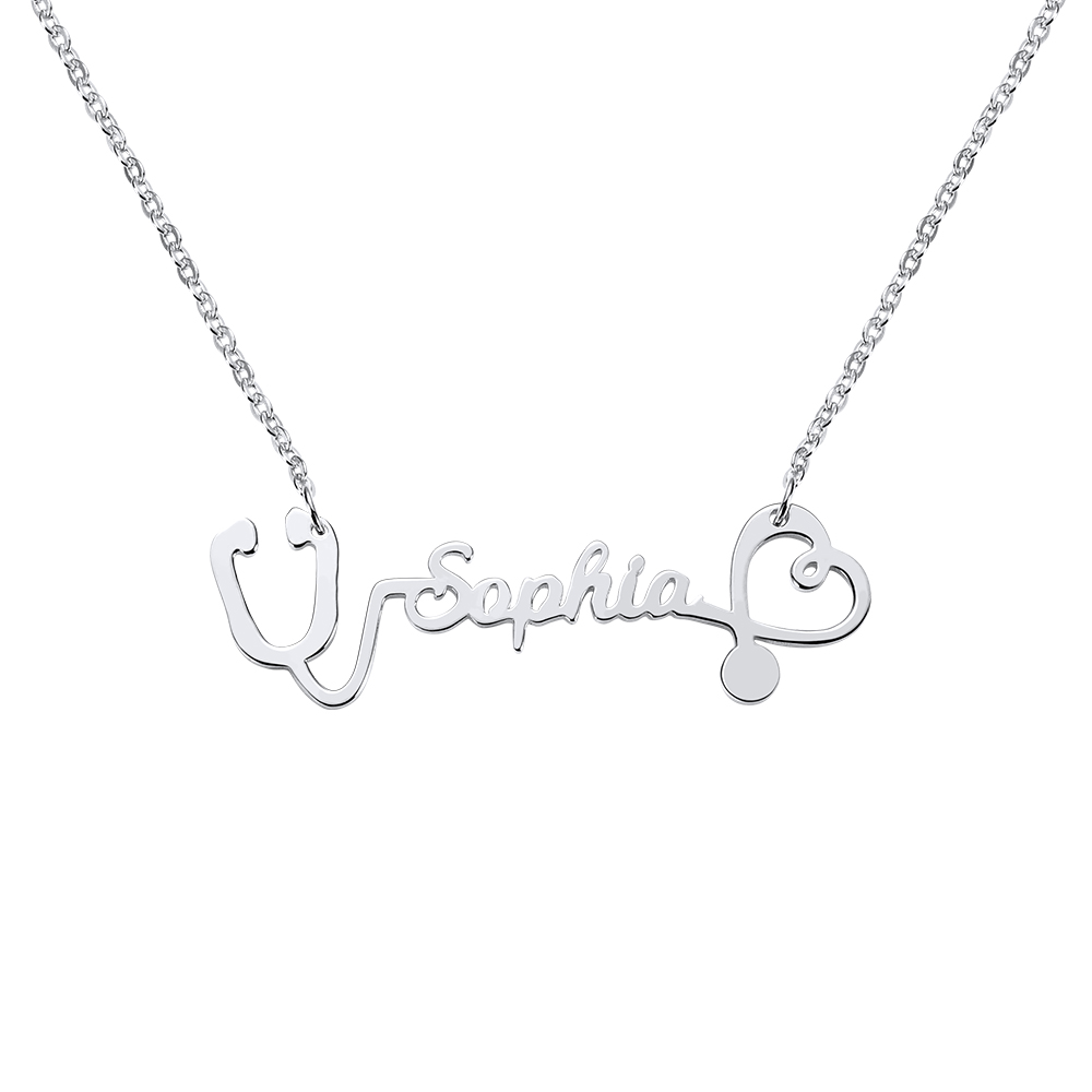 Personalized Name Stethoscope Necklace