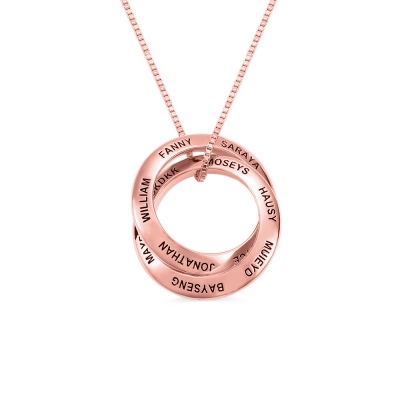 Personalized Family Stacked Circle Name Necklace