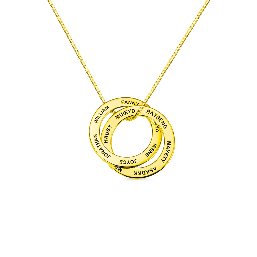 Personalized Engraved Russian Ring Necklace