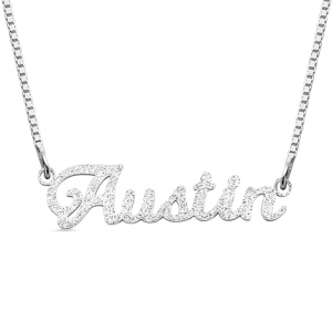 Personalized Sparkling Name Necklace in Silver