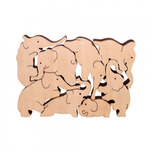 Wooden Puzzle Elephants Board Game