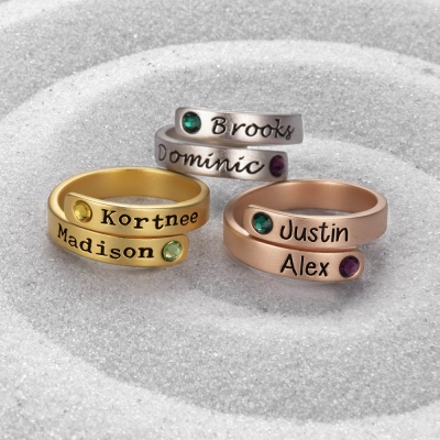 Personalized Birthstone Wrap Ring