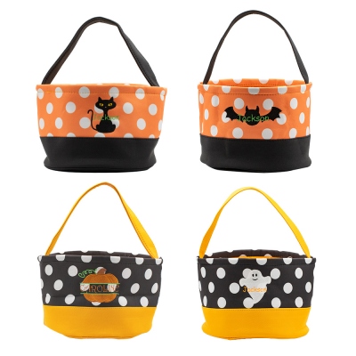 Trick or Treat Bag Personalized Halloween Bucket Embroidered Candy Buckets For Kid, Toddler, Baby