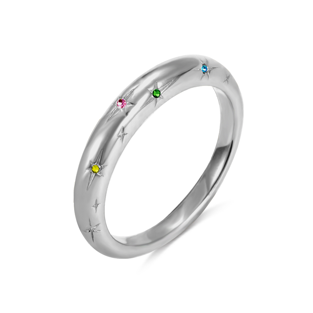 Personalized Star Birthstones Ring