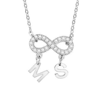 Personalized Infinity Necklace with Letters