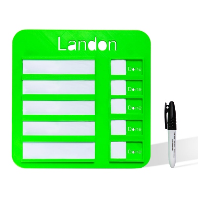 Child Name Chore Chart Dry Erase Magnetic Task Board