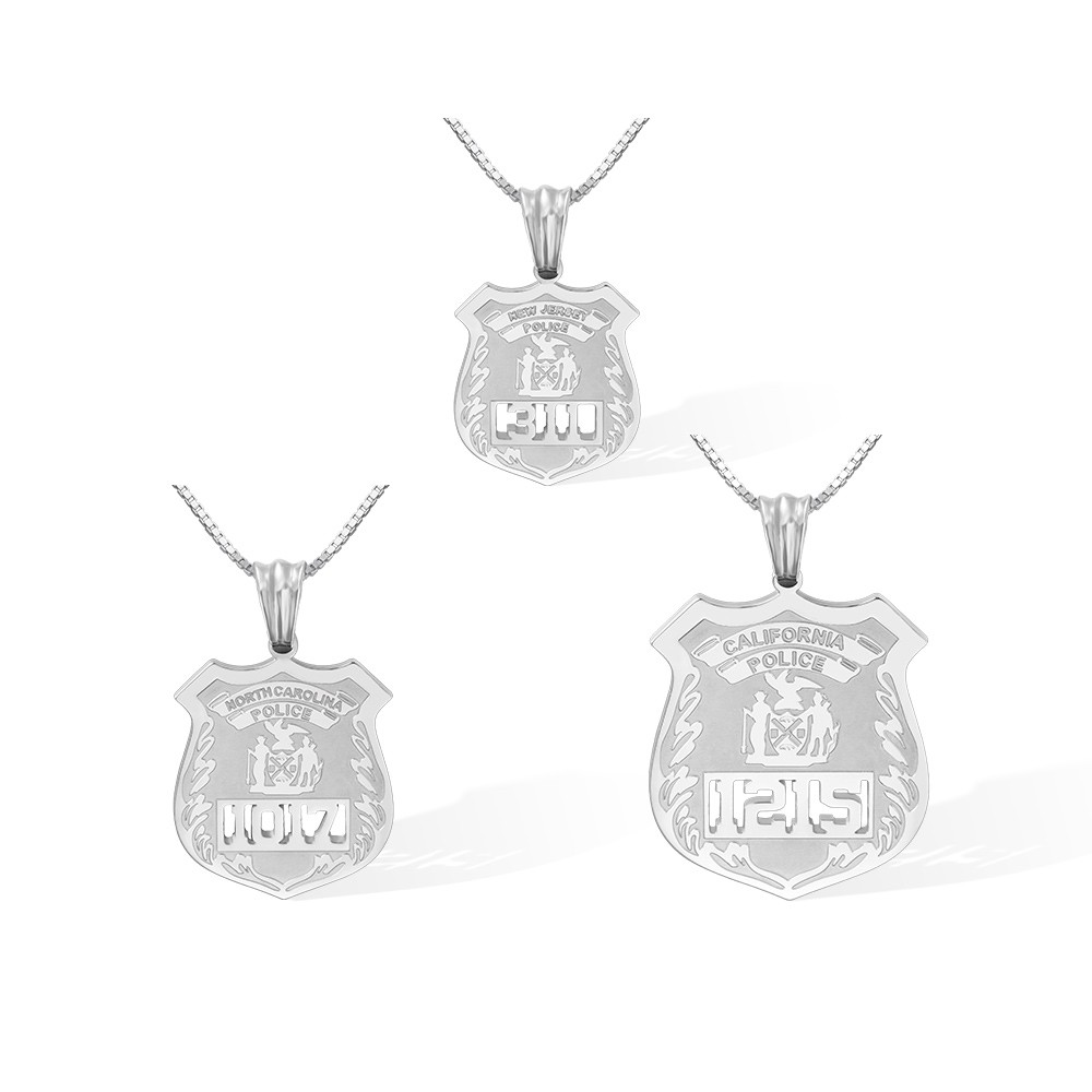 Personalized Police Badge Pendant