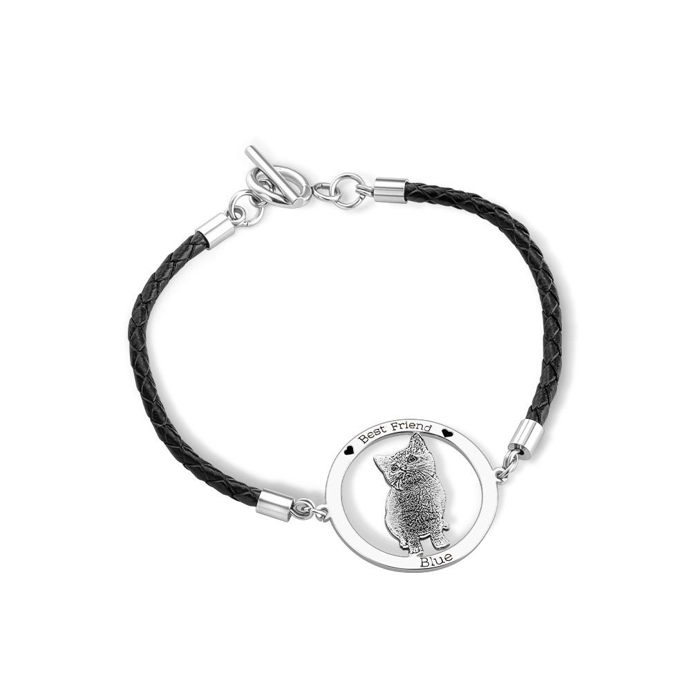 Bracelet Personnalisé Pattes D'animaux - Jusqu'à 6 Noms, Acier Inoxydable, Taille Réglable 18-28cm