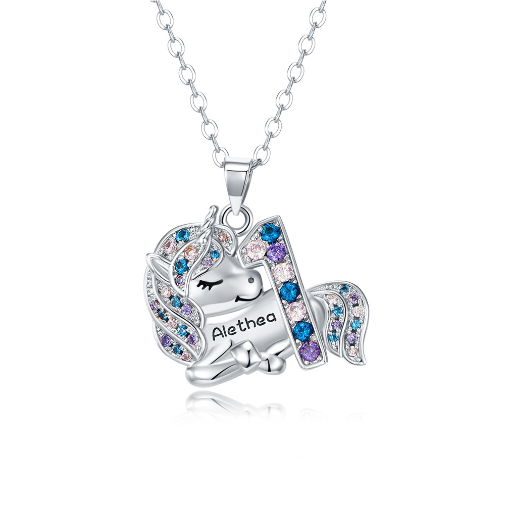 Personalized Unicorn Necklace For 1 9 Year Old Girls Jewelry For 
