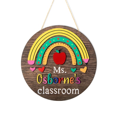 Personalisierte Türschilder mit Namen, Regenbogen-Wandbehang, Willkommensschilder im Klassenzimmer, Geschenke zur Wertschätzung von Lehrern, Dekorationen für das Grund-/Vorschulklassenzimmer