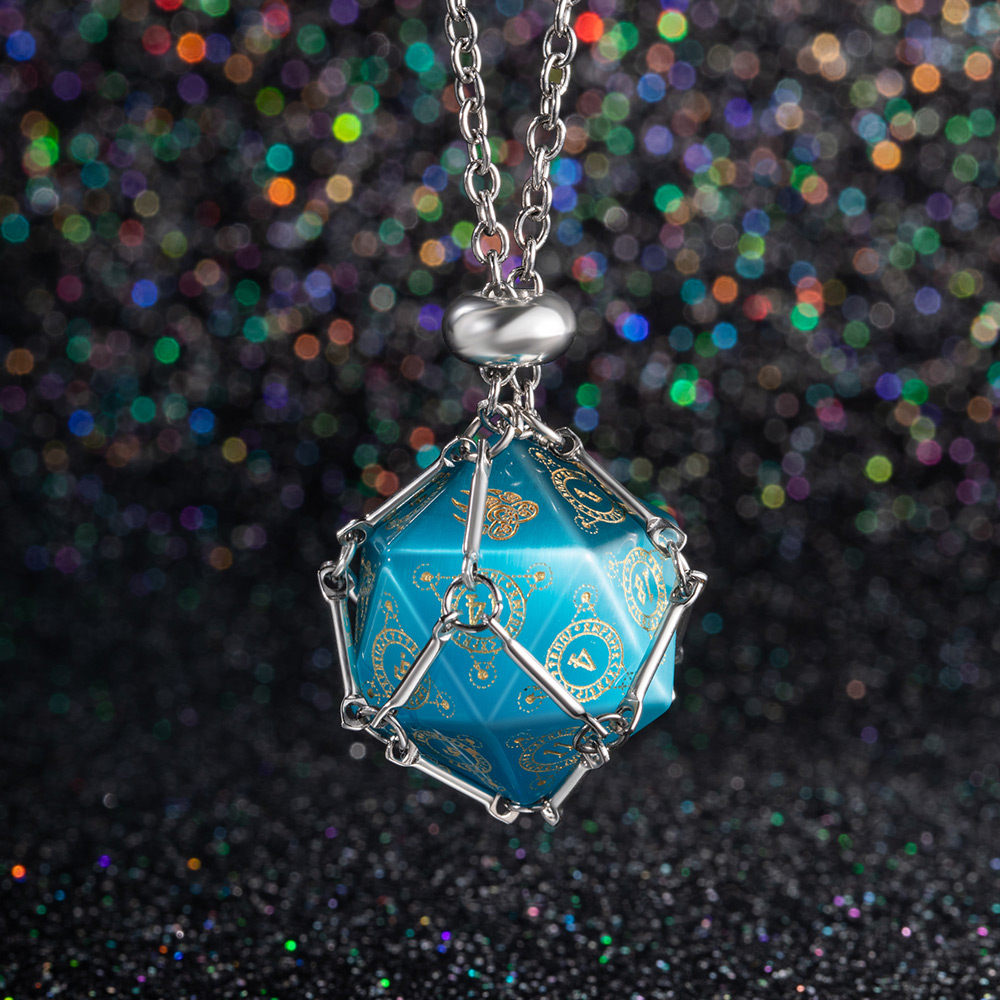 D20 Dice cage Necklace - Jewelry Gift for DND Lovers