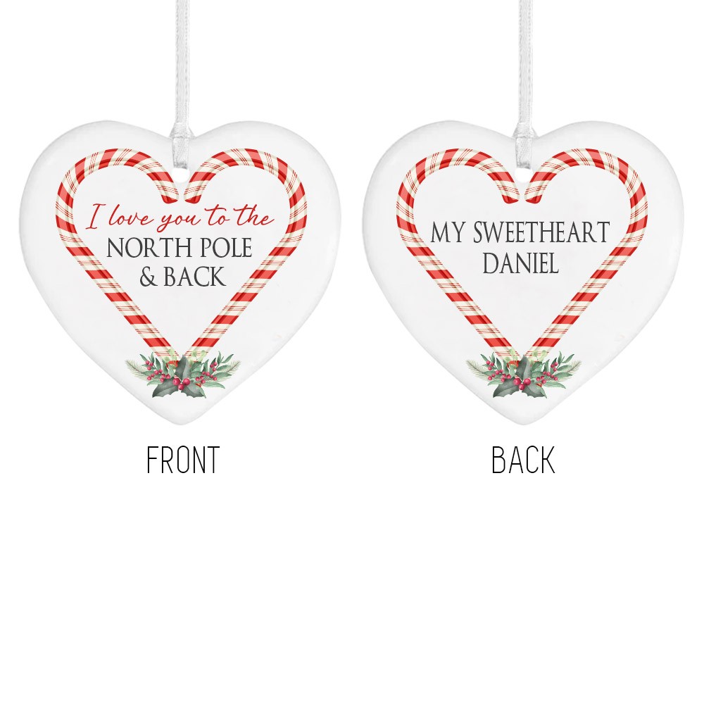 Candy Cane Heart Ornament