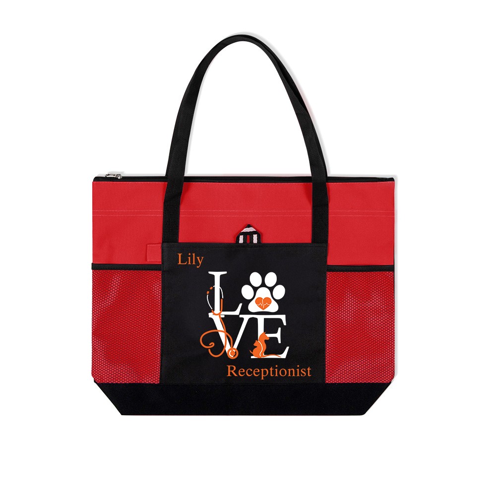 Personalized Veterinary Technician Tote Bag, Customizable Pet Tote Bag for Work, Gift for Vet Tech Week, Dog Tote Bag,  Dog Mom Gifts for Women