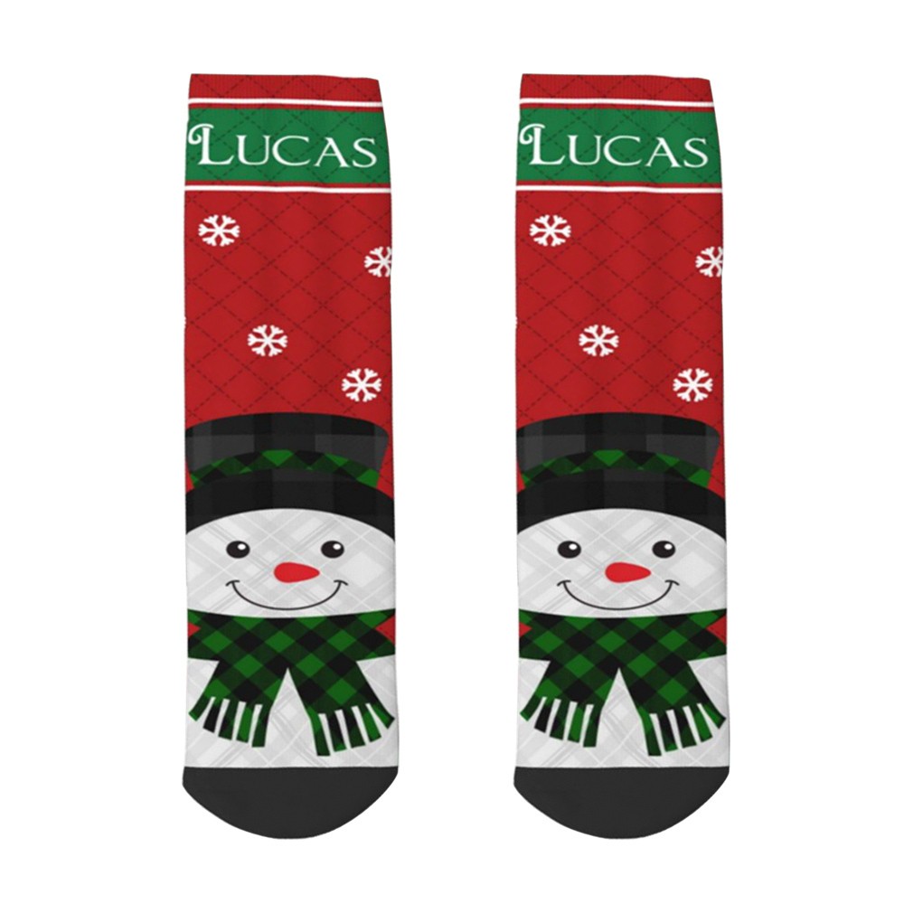 Chaussette De Noël Personnalisable Avec Nom Brodé - 46 Cm - Tissu Tricoté Doux - Décoration Familiale