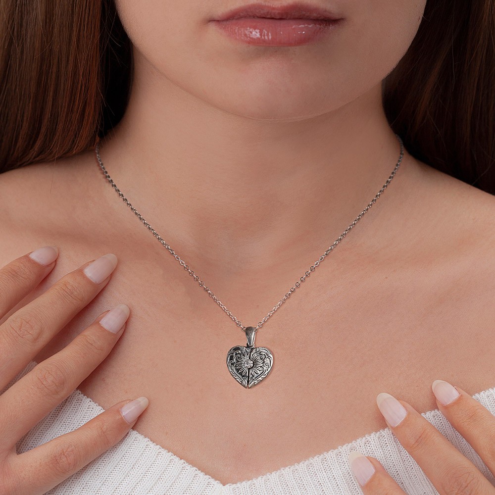 heart wing locket necklace