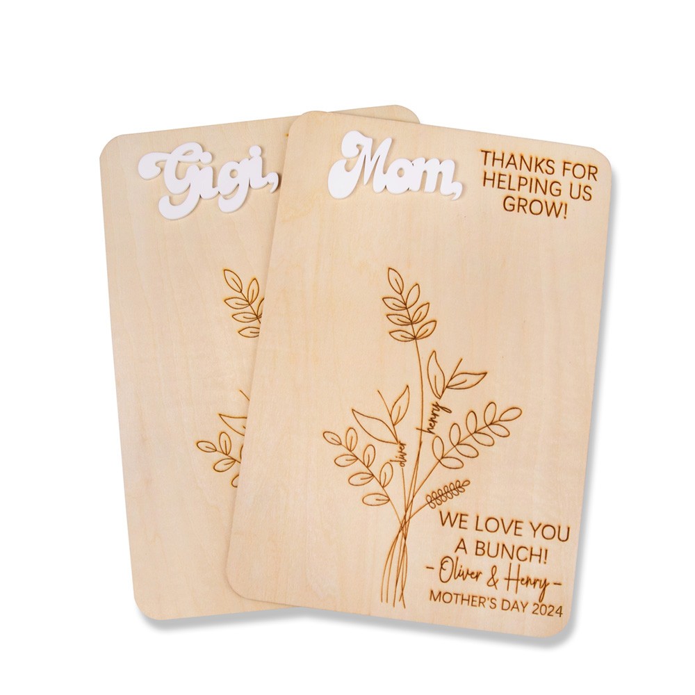 Segno di impronta di mano fai da te personalizzato, segno di impronta di legno con fiori, regalo creativo, decorazioni per la casa, grazie per averci aiutato a crescere, regalo per la festa della mamma