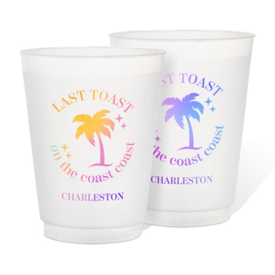 (Set of 10pcs)Customized Last Toast On The Coast Plastic Cups, Bach Club Party Cups, Hamptons Bachelorette