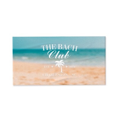 Customized Last Toast On The Coast Bachelorette Party Towel, Bridesmaids Beach Towel