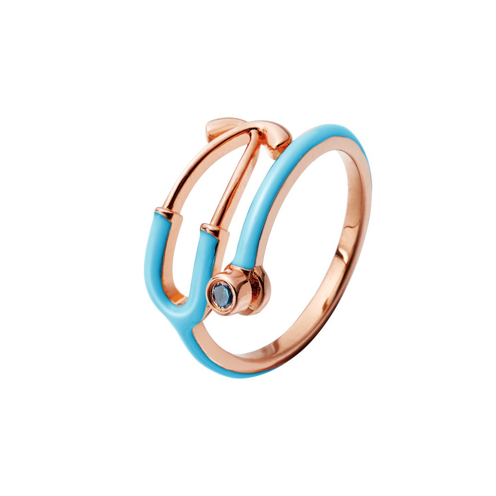 Anello stetoscopio personalizzato con pietra portafortuna, anello smaltato stetoscopio, gioielli da donna, regalo di laurea/compleanno per infermiere/dottore/studente di medicina