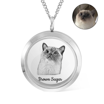 Custom Pet Fur Locket Urn Necklace with Photo & Name, Pet Keepsakes, Pet Memorial Lockets, Gift for Pet Lover, Pet Lost Gift