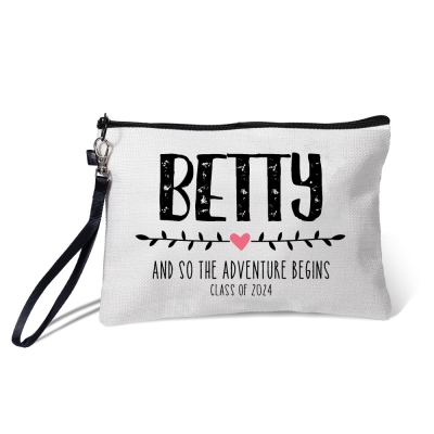 Personalized Class of 2024 Graduation Makeup Bag, Customized Name Cosmetic Bag, Graduation Party Favor, Gifts for Graduates/Classmates/Students