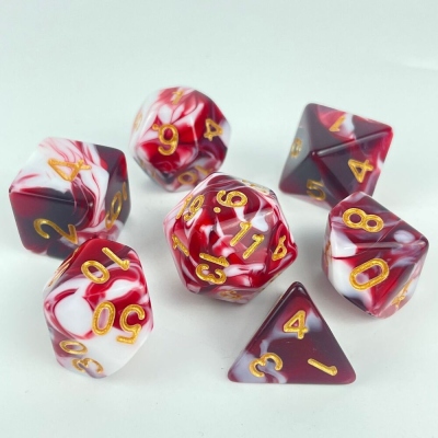 Two Color Acrylic Polyhedron Dice Sets, RPG, MTG, Role Playing Table Game, DND Dice Set, Polyhedral Dice Set, DND Gift