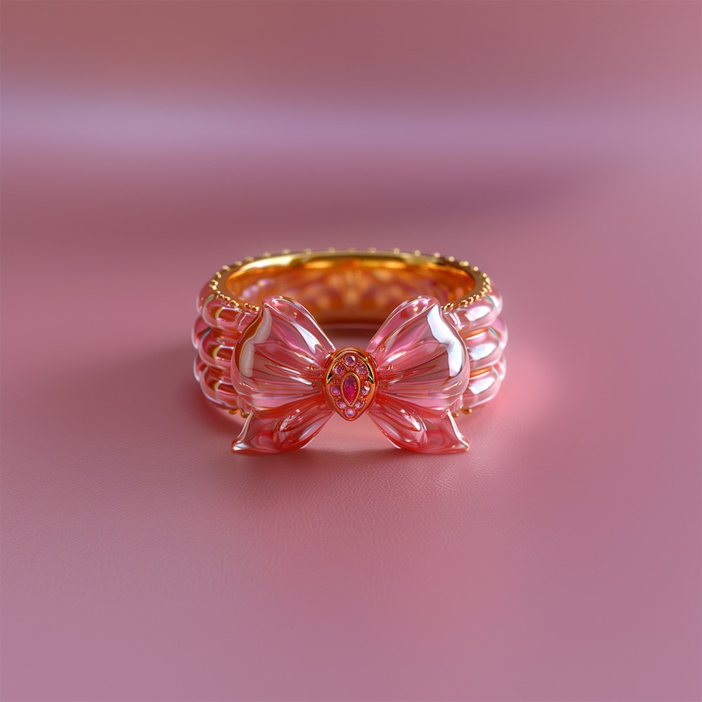 Special Pink Coquette Bow Ring for Girls, Perfect Gift for Her