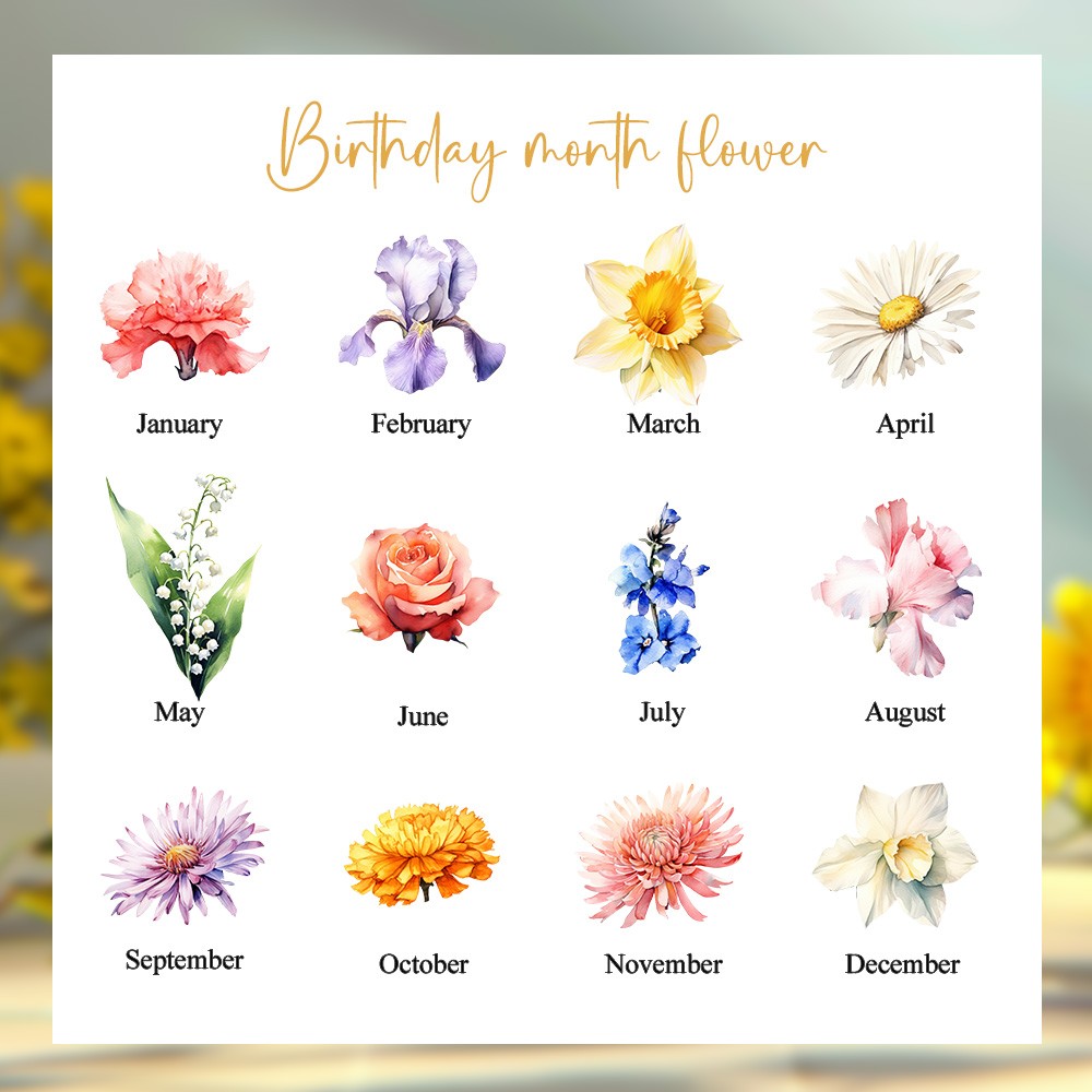 Personalized Honeycomb Birth Flower Acrylic Plaque,Custom Family Names and Flowers Display