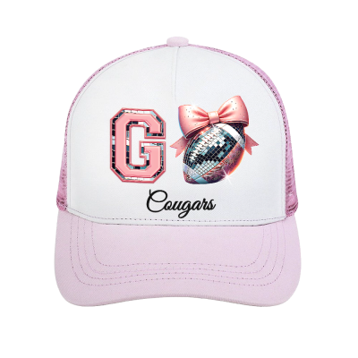 Personalized Name Pink Bow Disco Ball Theme Cap, Adjustable Game Day Baseball Cap, Birthday/Appreciation Gift for Athletes/Teammate/Sports Lovers/Fans