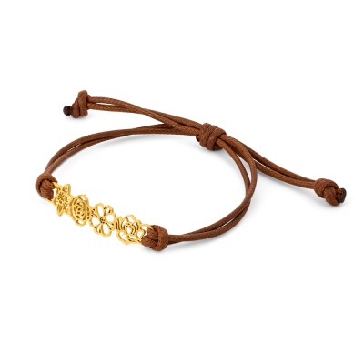 Bracelet de naissance personnalisé avec corde en cuir, bracelet à breloques en forme de fleur, bijoux pour femme, cadeau d'anniversaire/fête des mères pour maman/grand-mère/elle