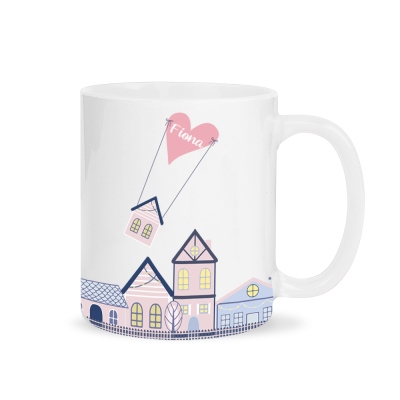 Tasse personnalisée avec nom « J'aimerais pouvoir t'installer à côté », tasse en céramique bicolore de 11 oz/15 oz, cadeau d'amitié/déménagement/longue distance pour amis/famille