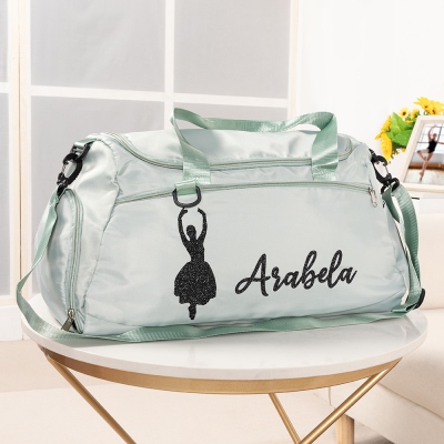 Personalized Name Dance Kit Storage Duffle Bag, Waterproof Weekender Bag, Overnight Bag for Girls, Christmas/Birthday Gift for Female Gymnasts/Dancers