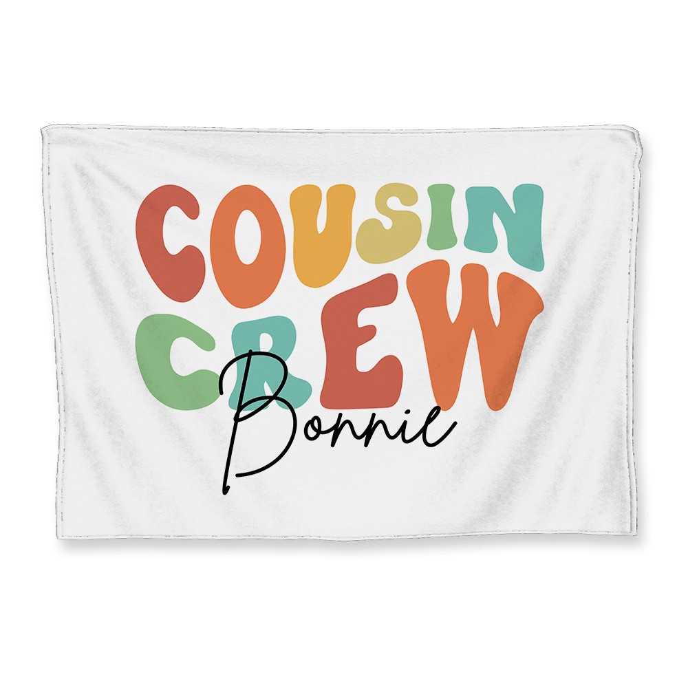 Personalized Cousin Crew Blanket, Family Gift