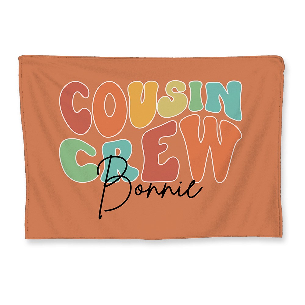 Personalized Cousin Crew Blanket, Family Gift