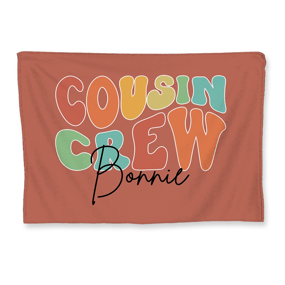 Personalized Cousin Crew Blanket, Family Gift