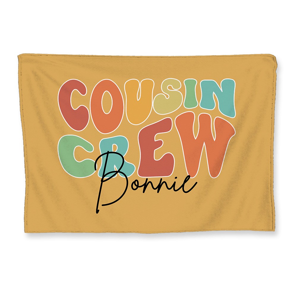 Personalized Cousin Crew Blanket, Family Gift