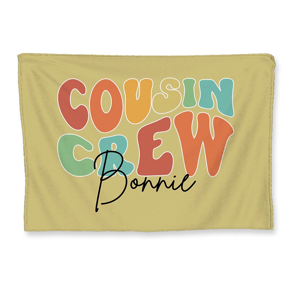 Personalized Cousin Crew Blanket, Family Gift