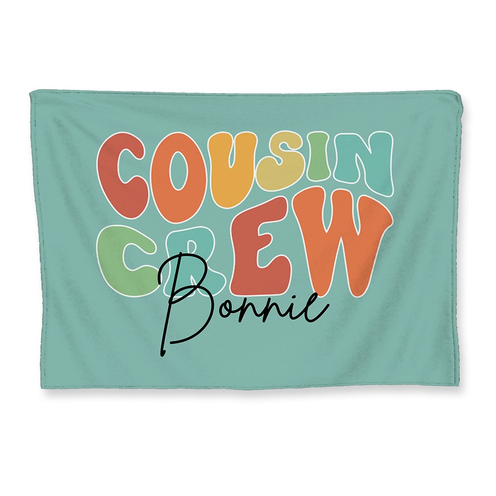 Personalized Cousin Crew Blanket, Family Gift