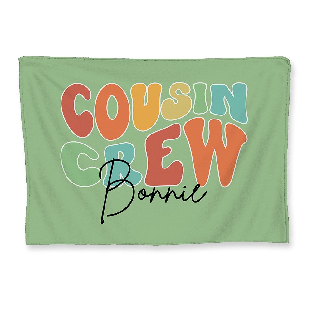 Personalized Cousin Crew Blanket, Family Gift