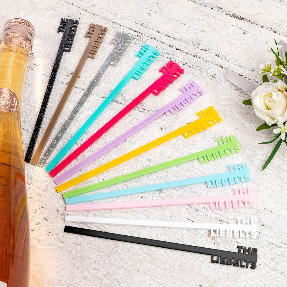 (Sold at 15pcs)Personalized Wedding Cocktail Sticks, Signature Drink, Wedding Cocktail Stick, Wedding Bar, Stir Sticks, Personalized Drink stirrer, Wedding Decor