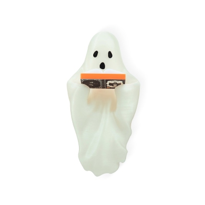 Personalized Light Up Reading Book Ghost Shelf Ornament, Halloween Decor, 3D Printed Miniature Ghost with Book Figurine, Gift for Readers/Book Lovers