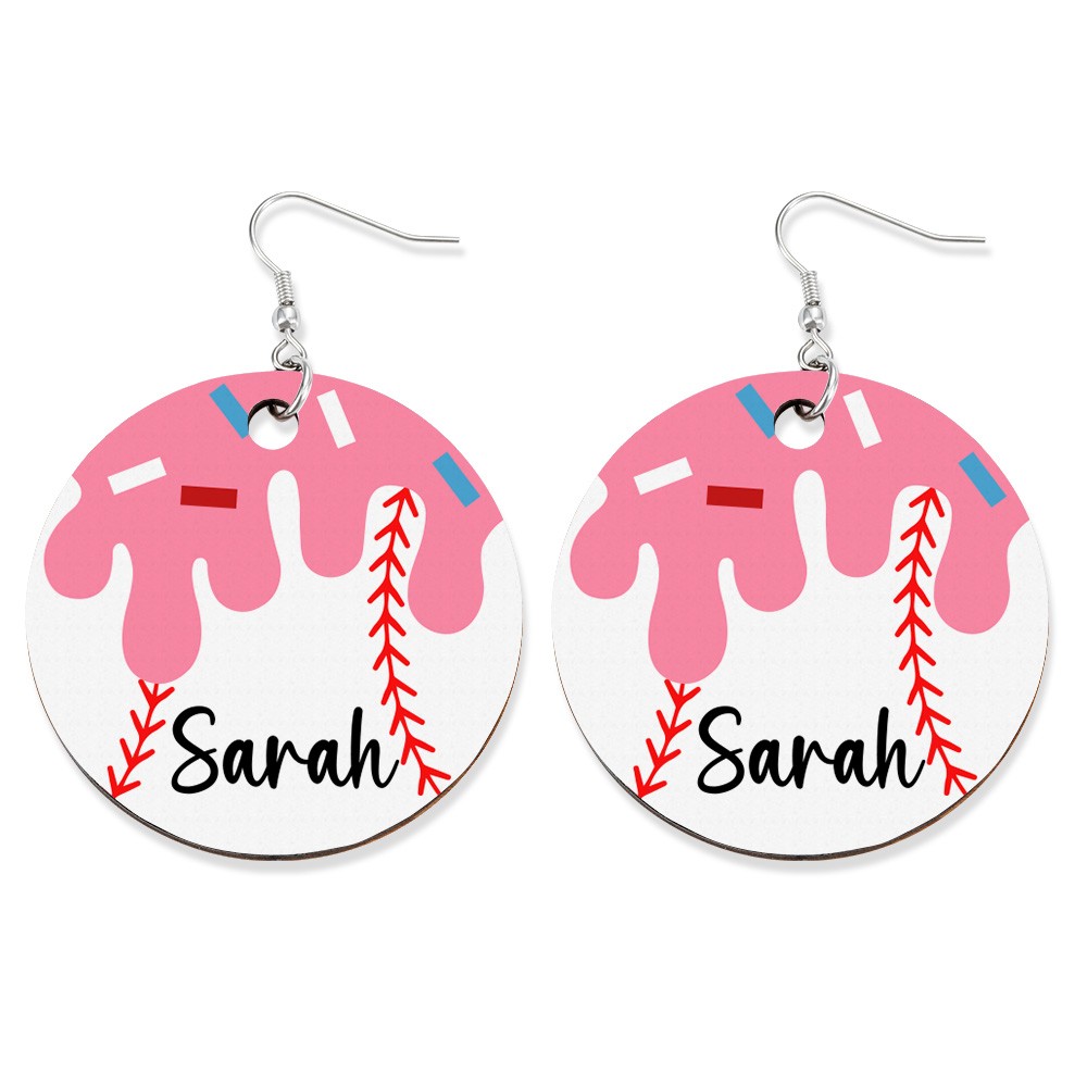 Ice Cream Baseball Earrings, Fun Dessert and Sports Inspired Jewelry, Unique Baseball and Ice Cream Charm Earrings, Cute and Playful Gift for Sports Fans